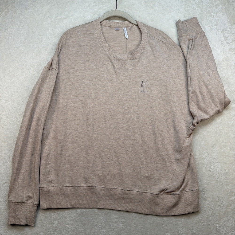 Travis Mathew Crewneck Sweater Beige Pullover Made In Peru Men's‎ XL Golf